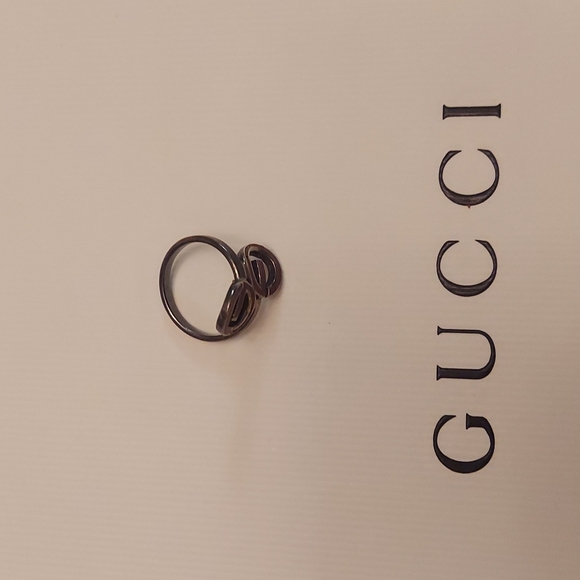 Awesome double GG Gucci ring with brown enamel, 925, vintage 70's, EVC! - Picture 5 of 6
